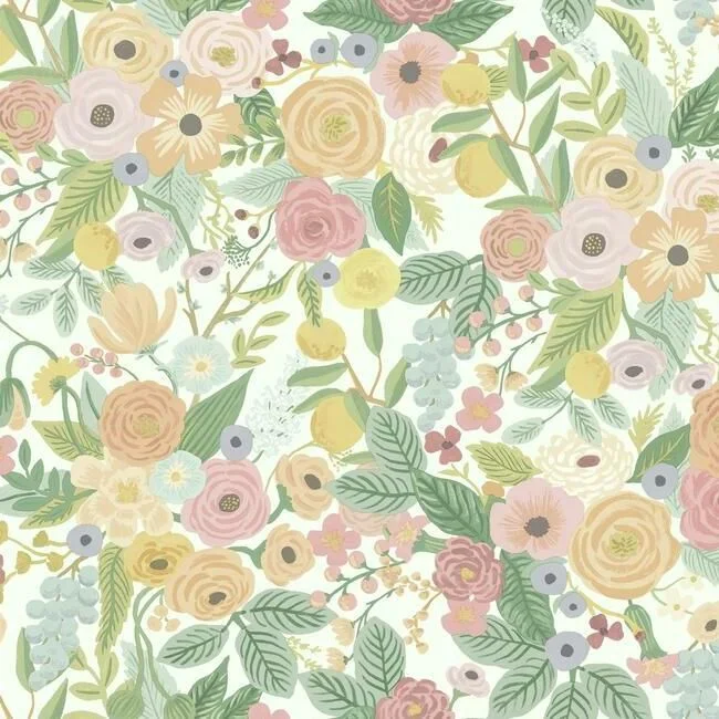 Wallpaper vintage home-Cheap wallpaper with geometric-Garden Party Wallpaper in Pastels from the Rifle Paper Co. Collection