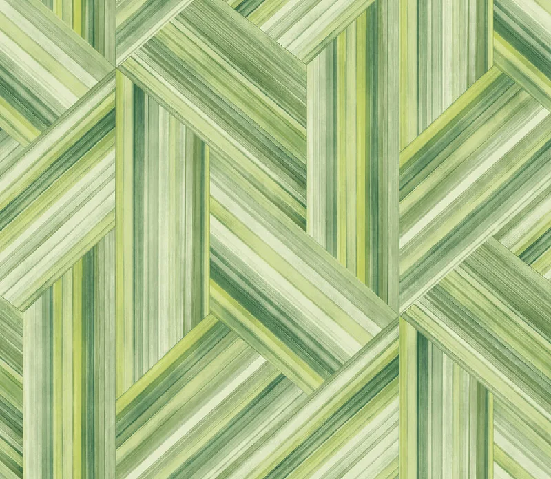 Wallpaper scrub safe-Best wallpaper with vibrant designs-Geo Inlay Wallpaper in Chartreuse and Basil from the Living With Art Collection