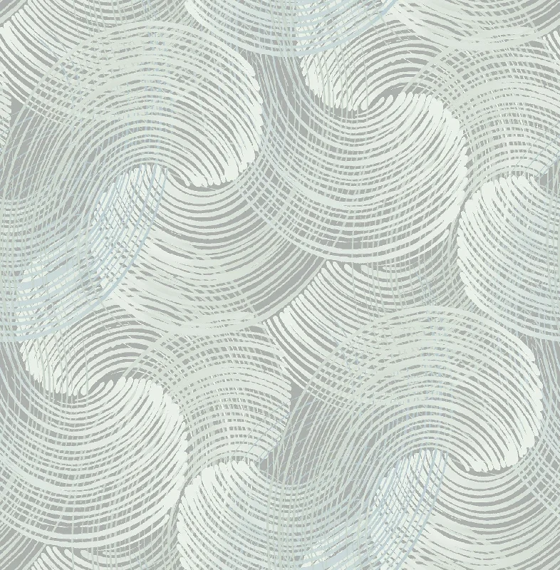 Wallpaper spring flair-Top wallpaper for rustic style-Karson Swirling Geometric Wallpaper in Teal from the Scott Living Collection