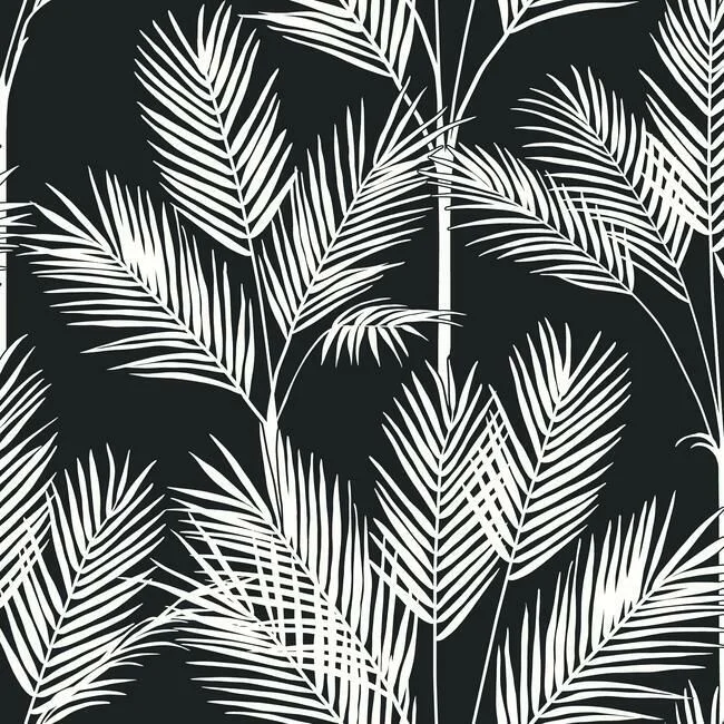 Wallpaper plain elegance-Best wallpaper for bold colors-King Palm Silhouette Wallpaper in Black from the Water's Edge Resource Library