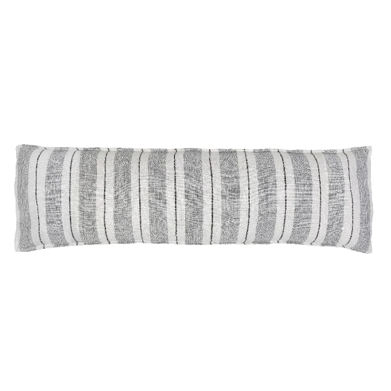 Pillow with dense fill-Laguna Body Pillow by Pom Pom at Home, Grey/Charcoal