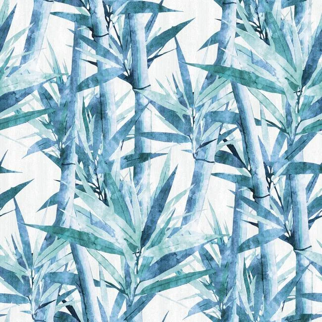 Wallpaper faux texture-Textured wallpaper for bedrooms-Lucky Bamboo Peel & Stick Wallpaper in Blue