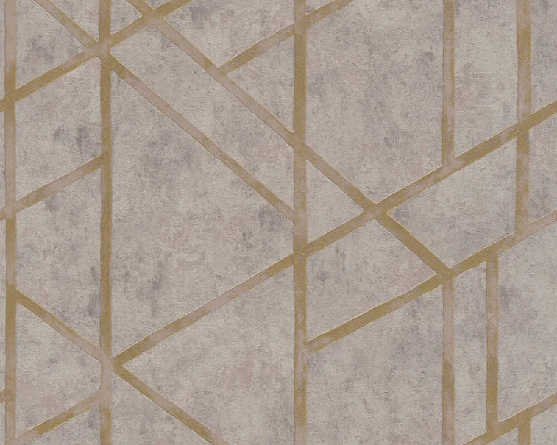 Wallpaper wild patterns-Best wallpaper for grey tones-Merida Deco Wallpaper in Beige and Gold by BD Wall