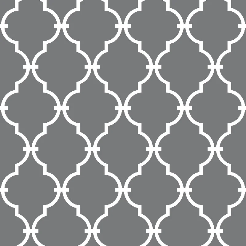 Wallpaper dive flair-Peelable wallpaper for dorms-Modern Trellis Peel & Stick Wallpaper in Grey