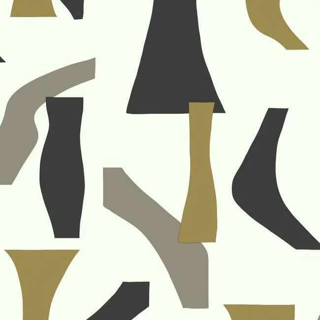 Wallpaper expansive walls-How to pick wallpaper patterns-Modernist Peel & Stick Wallpaper in Black and Gold