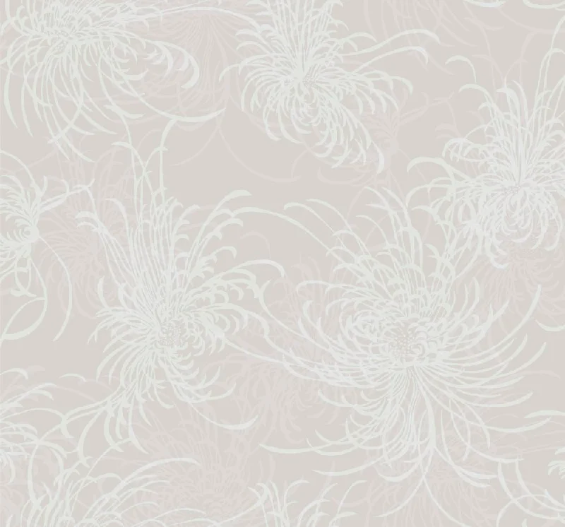 Wallpaper aquatic charm-How to choose wallpaper patterns-Noell Floral Wallpaper in Beige and Off-White from the Casa Blanca II Collection