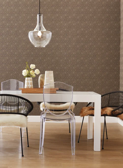 Wallpaper trek decor-Top wallpaper for modern vibes-Norse Tribal Wallpaper in Brown and Beige from the Norlander Collection