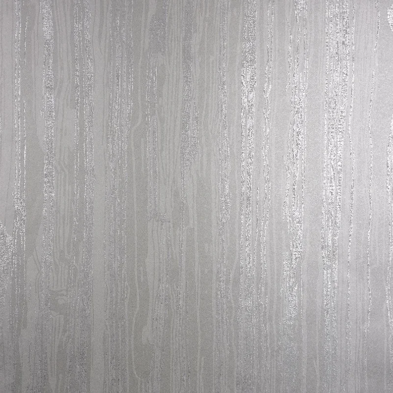 Wallpaper low cost-Top wallpaper for modern homes-Nova Faux Wood Wallpaper in Silver from the Polished Collection