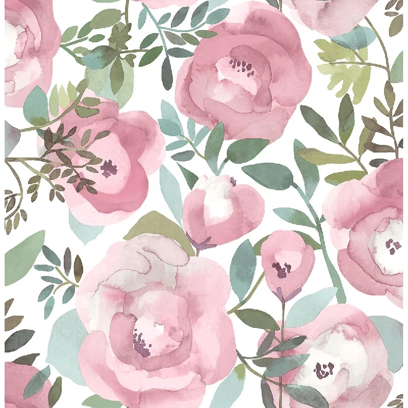 Wallpaper lower level-How to remove wallpaper glue-Orla Floral Wallpaper in Pink from the Bluebell Collection