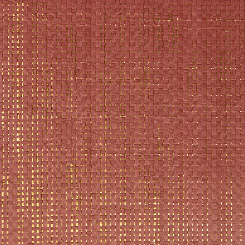 Wallpaper faux fiber-Lightweight wallpaper for ceilings-Paper Weave Burnt Red/Gold Wallpaper from the Essential Roots Collection by Burke Decor