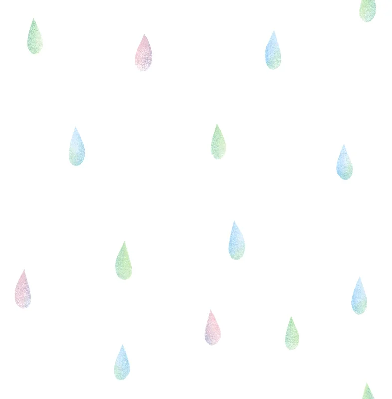 Wallpaper swanky decor-How to pick wallpaper for decor-Raindrops Wallpaper in Pink, Blue, and Green from the Day Dreamers Collection