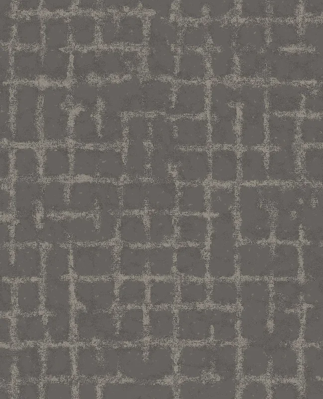 Wallpaper winter designs-How to apply wallpaper smoothly-Shea Distressed Geometric Wallpaper in Charcoal from the Scott Living Collection