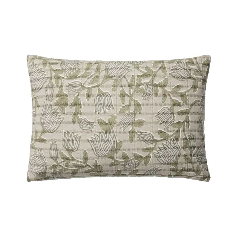 Pillow for cold weather-Stoffer Pillow - Natural / Sage