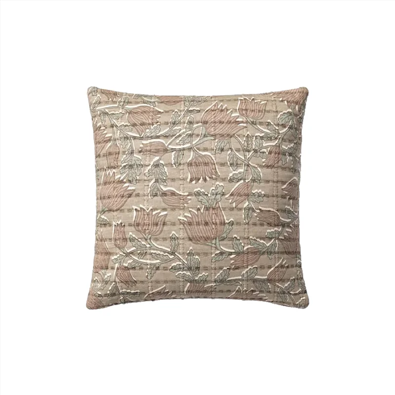 Pillow with foam design-Stoffer Pillow - Taupe / Rose