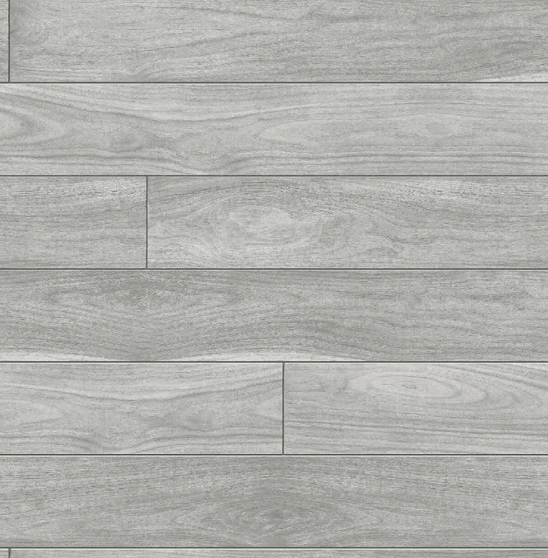 Wallpaper elegant dining-Peel-and-stick wallpaper for dorms-Teak Planks Peel-and-Stick Wallpaper in Grey