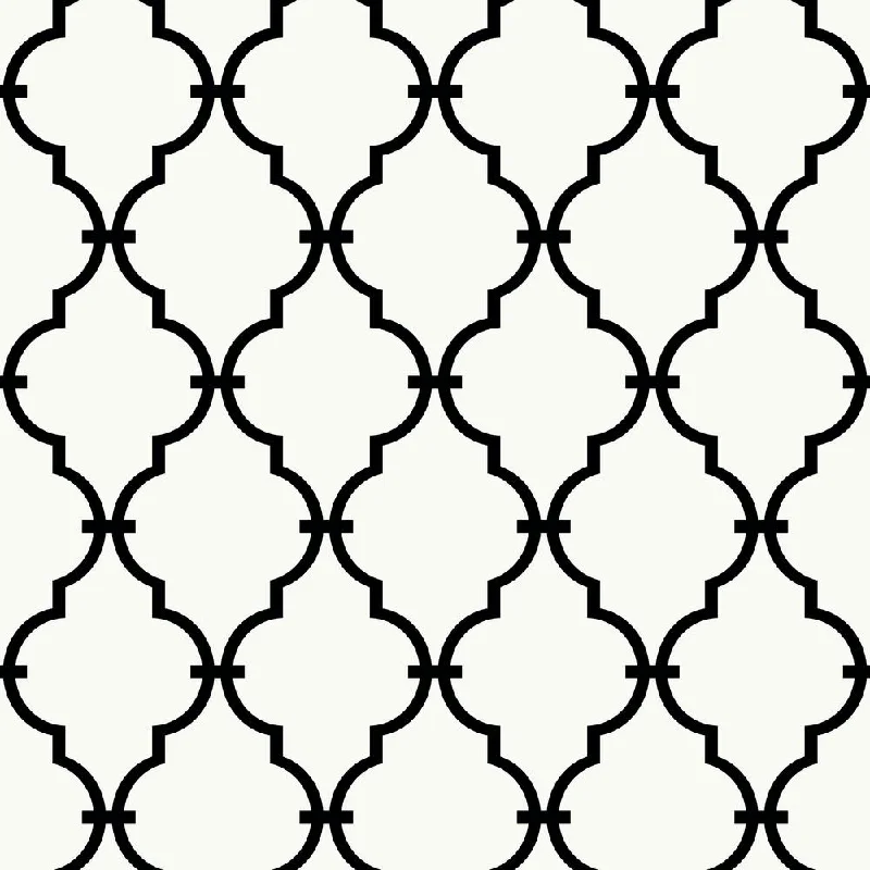 Wallpaper play charm-Cheap wallpaper with patterns-Trellis Peel & Stick Wallpaper in Black