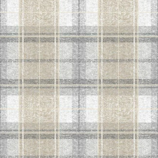 Wallpaper 3D pop-Best wallpaper with vibrant shades-Tweed Plaid Peel & Stick Wallpaper in Grey