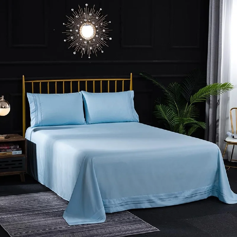 Best adjustable bed sheets-Bedding 4 Piece Bed Sheet Set Solid Color Comforter Set Made Of Polyester