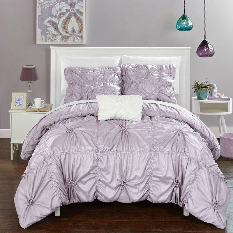 Best mattresses for kids-Chic Home 8-Piece Benedict Lavender Bed in a Bag Duvet Set