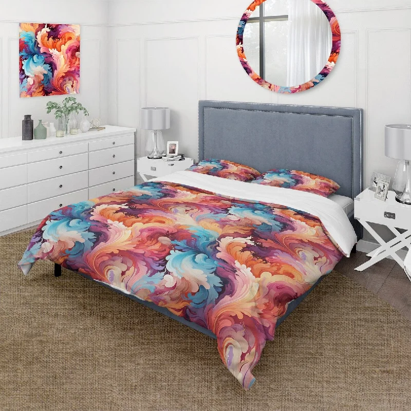 How to fix mattress dents-Designart "Artistic Whirls Paisley Pattern II" Paisley Bedding Set With Shams