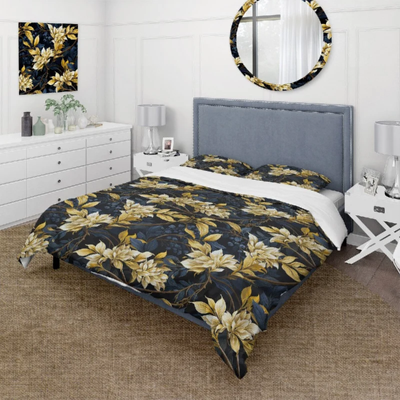 Organic cotton sheets review-Designart "Yellow And Blue Tropical Plants Pattern II" Yellow Floral bedding covert set with 2 shams