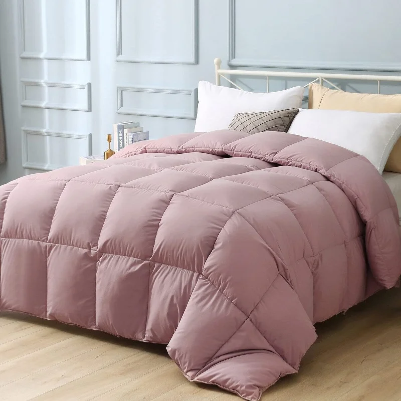 DIY bed storage solutions-Goose Feather Down Comforter, King Size Duvet Insert, Hotel 750 Fill-Power Ultra-Soft All Season Medium Warmth Bed Comforter