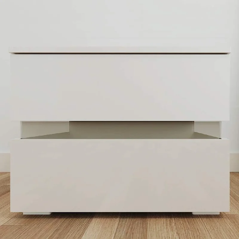 How to organize bedroom shelves-GT2-X LED Double Side Cabinet Bedside Table White