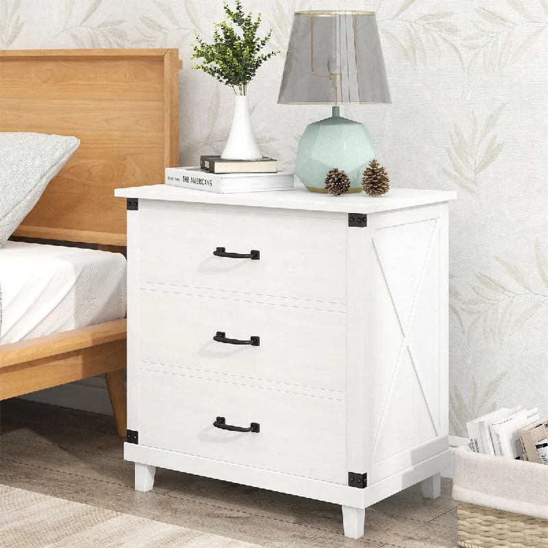 How to wash bed frames-Modern Bedroom Nightstand 3 Drawers Nightstand Storage Beside Table