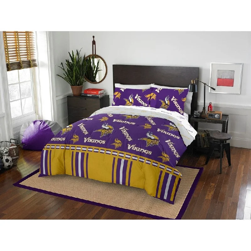 Best cooling mattress pads-NFL 864 Minnesota Vikings Full Bed In a Bag Set