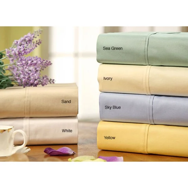 Best budget pillows-Sateen Solid Combed Cotton 300 Thread Count Sheet Set