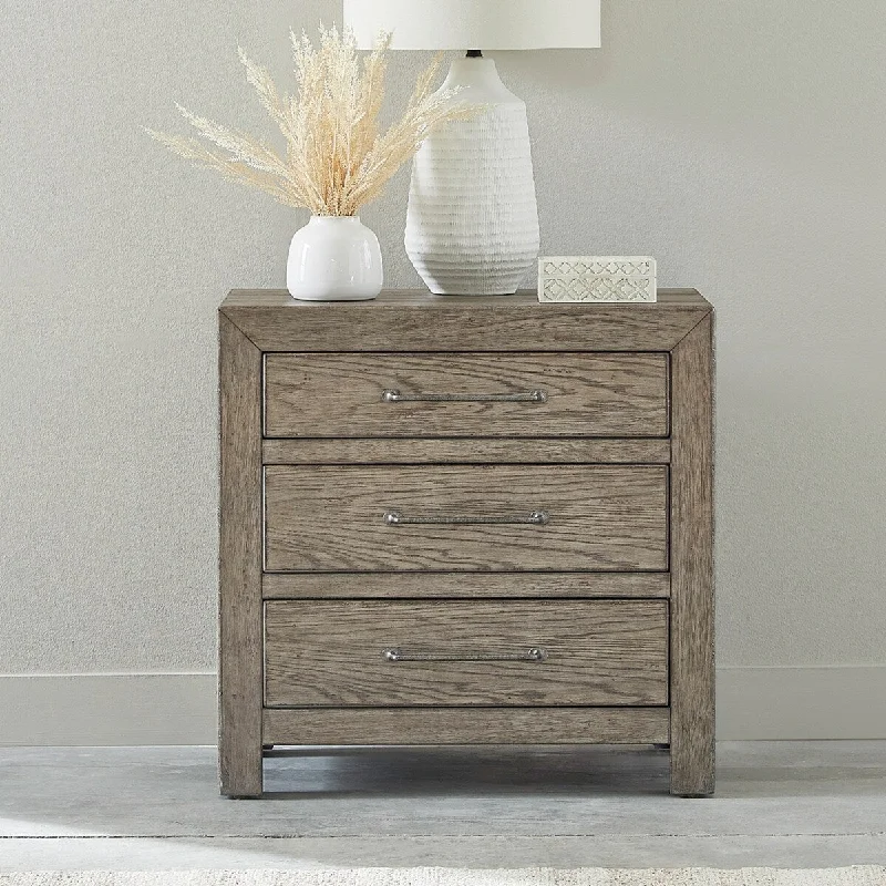 Classic bedroom decor tips-Skyview Lodge Cobblestone Bedroom Nightstand with Charging Station