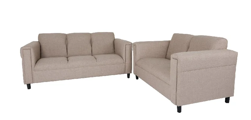 Sofa with short length-2 Piece Five Person Seating Set - Deep Taupe