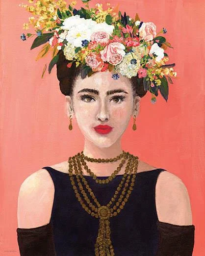 Wall Decor with affordable elegance-Audrey Kahlo By Kamdon Kreations (Framed) - Red