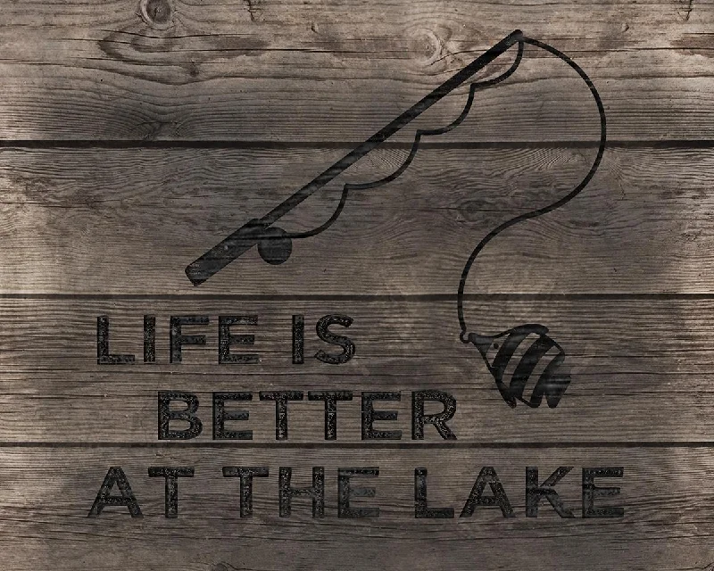 Wall Decor with unique charm-Better At The Lake By Cad Designs - Dark Brown