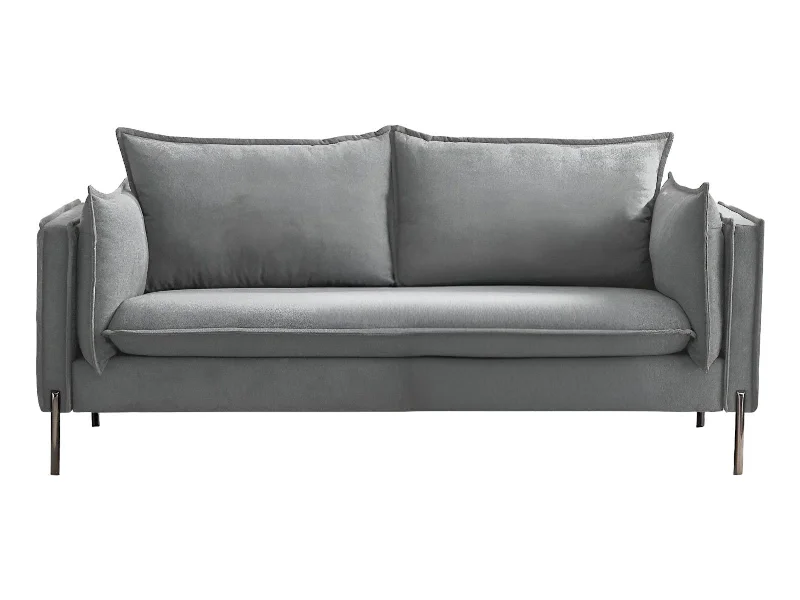 Sofa with decorative pillows-Black Legs Sofa - Gray