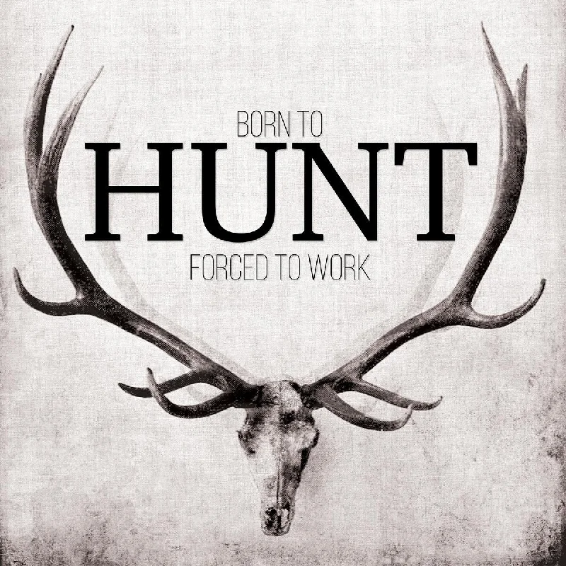 Wall Decor for practical spaces-Born To Hunt By John Butler (Framed) (Small) - Pearl Silver