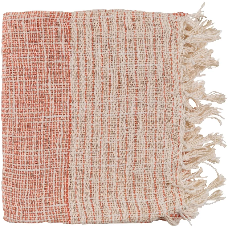 Decorative cottagecore throw blanket -Britannia Burnt Orange 50" x 60" Global Throw