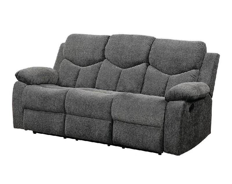 Sofa with British classic-Chenille Reclining Sofa With Black Legs - Gray