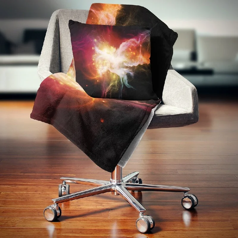 Plush velvet throw blanket -Designart 'Elegance of Nebulae' Abstract Throw Blanket