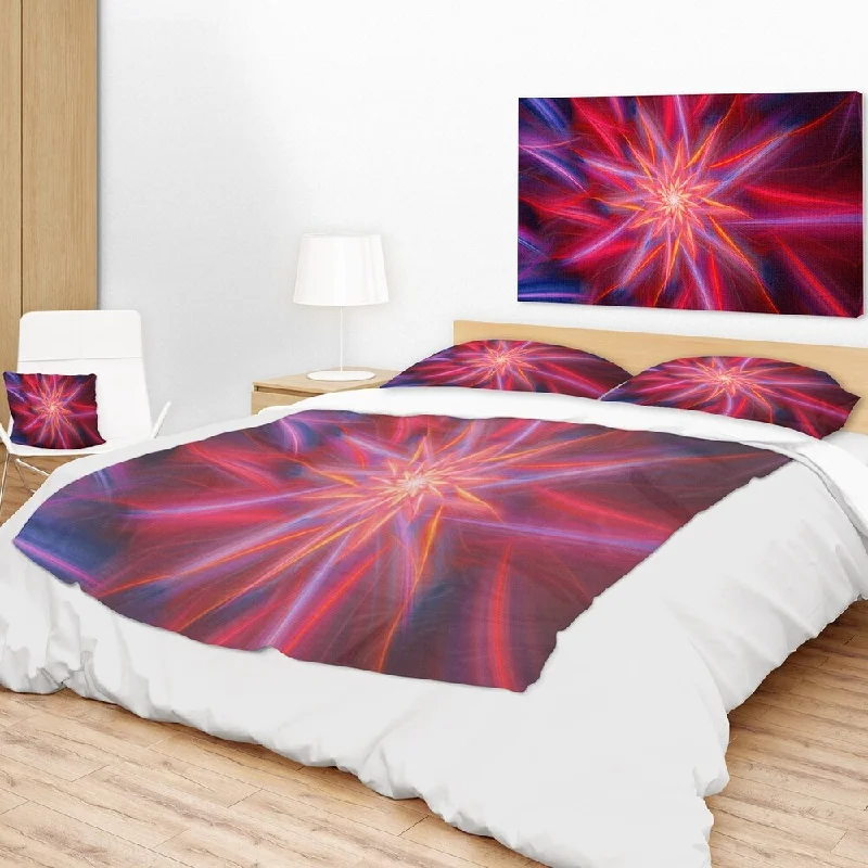 Decorative cozy throw blanket -Designart 'Shining Red Purple Exotic Flower' Floral Throw Blanket