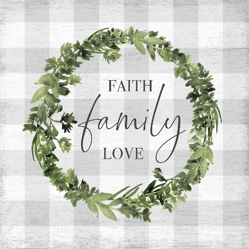 Wall Decor with affordable designs-Faith Family Love Wreath By Natalie Carpentieri - Dark Green