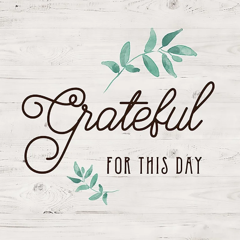 Wall Decor with artistic tones-Grateful For This Day By Amanda Murray - Pearl Silver