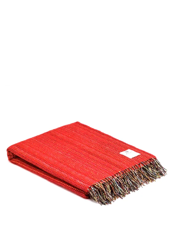 Hypoallergenic fleece throw blanket -McNutt Of Donegal Tweed Throw, BT Red