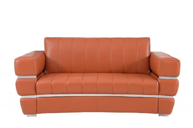 Sofa with size options-Italian Leather Loveseat - Camel