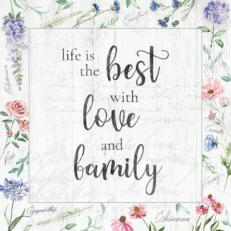 Wall Decor for family areas-Love And Family By Kristen Brockmon (Framed) (Small) - Green