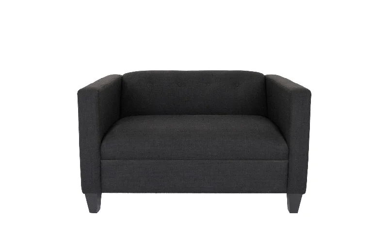 Sofa with flat-pack design-Loveseat - Black / Dark Brown