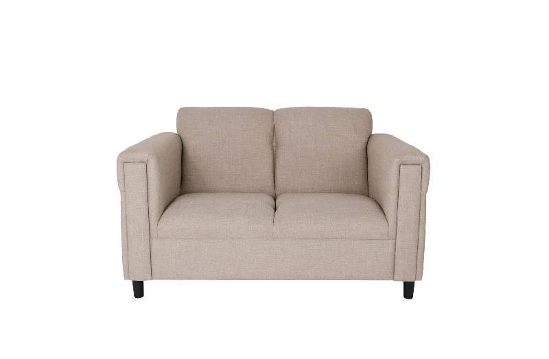 Sofa with extra-long length-Loveseat - Deep Taupe / Black