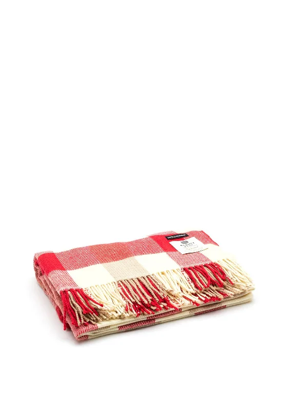 Chic modern throw blanket -McNutt of Donegal x Mc Elhinneys Exclusive Design Throw, Red