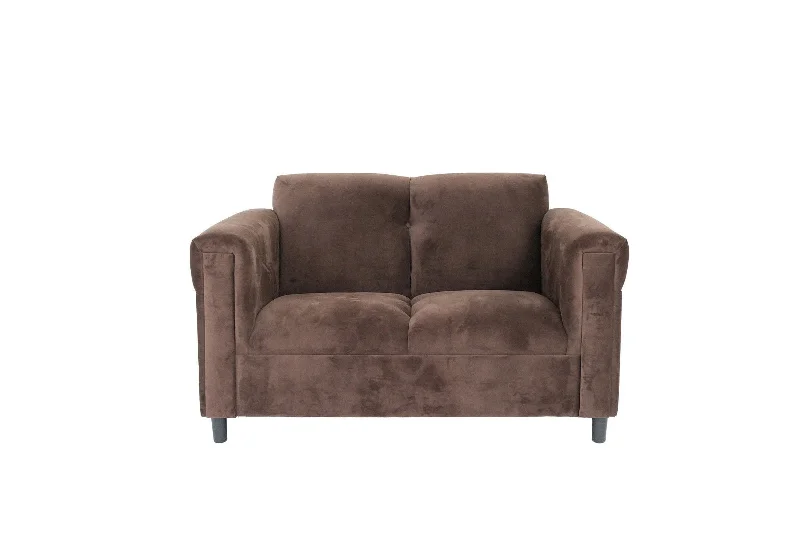 Sofa with wide width-Microsuede Loveseat - Dark Brown / Black