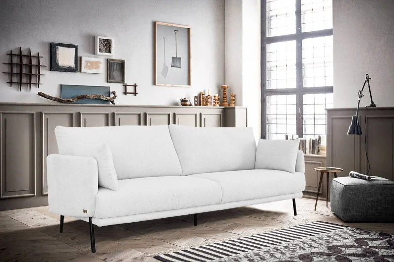 Sofa with focal point-Modern Fabric Loveseat - White / Black